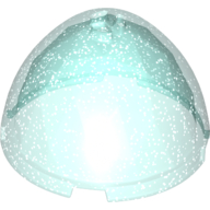 Lego Pod, Elongated, Faceted 4 x 4 x 1 2/3 (Dragon Egg Top) / Glitter Trans-Light Blue