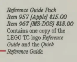 Lego TC logo Reference Guide Pack (Apple)