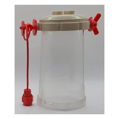 Lego Duplo Cart Lid Octagonal with 2 x 2 Studs, Trans-Clear Cylinder and Red Weight / Pearl Very Light Gray