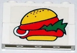 Stickered Assembly 4 x 1 x 2 with Hamburger Pattern (Sticker) - Sets 6399 / 6683
