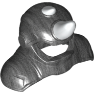 Lego Helmet Armor, Shoulder Cover, White Horns print (Rhino) / Pearl Titanium