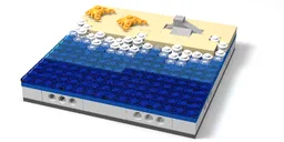 Beach diorama on mils plate