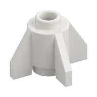 Brick Round 1 x 1 with Fins, Open Stud / White