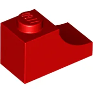 Brick Curved 2 x 1 with Inverted Cutout / Red
