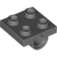 Lego Plate Special 2 x 2 with 1 Pin Hole [Split Underside Ribs] / Dark Bluish Gray
