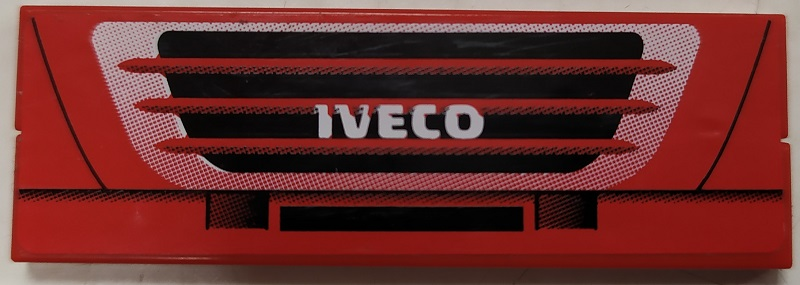 Lego Stickered Assembly 6 x 2 with White 'IVECO', Black and White Grille Pattern (Sticker) - Set 8654