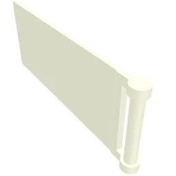 Flag 7 x 3 with Rod / White