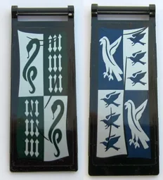 Flag 7 x 3 with Bar Handle with HP Slytherin Banner / Ravenclaw Banner Pattern (Stickers) - Set 75954