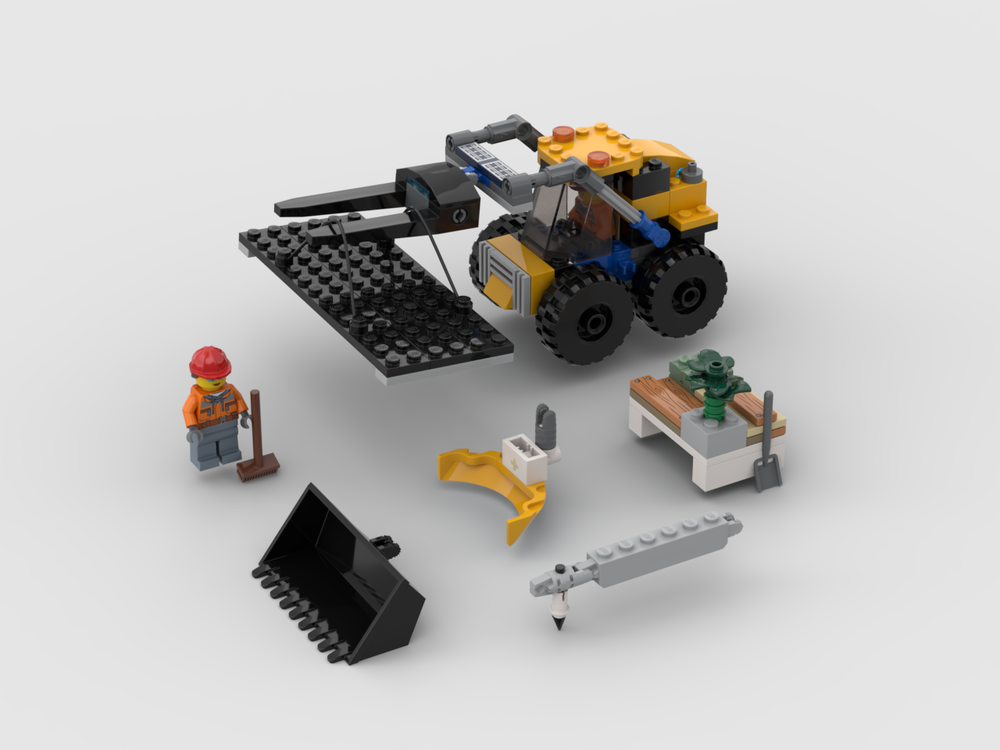 Lego 60385 Skid Steer Loader with various Equipment