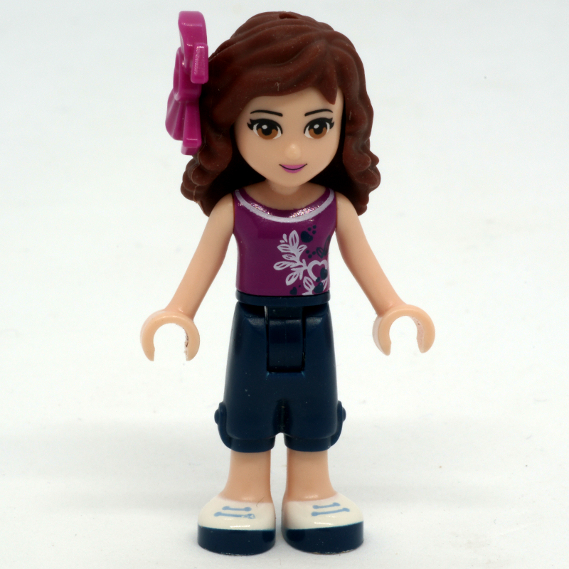 Lego Olivia - Magenta Top, Dark Blue Trousers, Bow