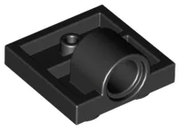 Plate Special 2 x 2 with 1 Pin Hole [Complete Underside Rib] / Black