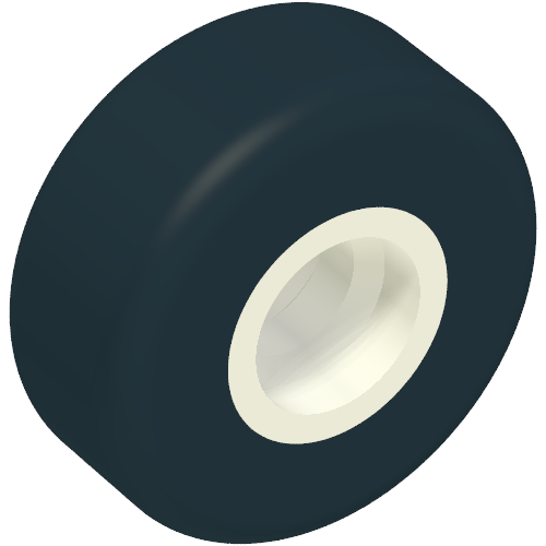 Lego Tyre Smooth Small with White Hollow Fixed Center (Space Shuttle Wheel)