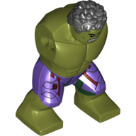 Lego Body Giant, Hulk with Messy Hair and Dark Purple Pants with Dark Red Print