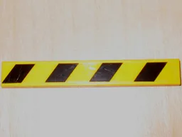 Tile 1 x 8 with Black and Yellow Danger Stripes Pattern (Sticker) - Set 4853