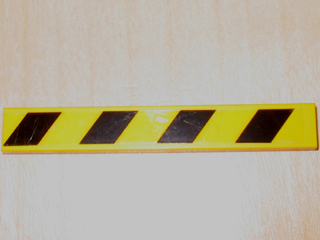 Lego Tile 1 x 8 with Black and Yellow Danger Stripes Pattern (Sticker) - Set 4853