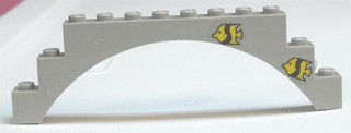 Lego Arch 1 x 12 x 3 with Two Fish Pattern (Stickers) - Set 6441