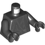 Torso, Cloak with Gray Folds Print, Black Arms and Hands