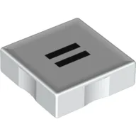 Duplo Tile 2 x 2 with Equal To ( '=' ) Print / White