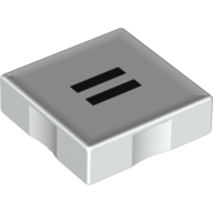 Lego Duplo Tile 2 x 2 with Equal To ( '=' ) Print / White