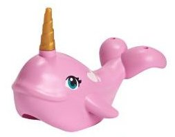 Lego Whale, Mini Doll Style with Dark Turquoise Eyes Pattern with Pearl Gold Horn (Narwhal)