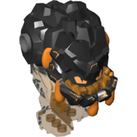 Lego Body Magma Monster Large with Black Top and Black and Orange Print / Trans-Orange