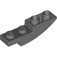 Lego Brick Curved Inverted 4 x 1 / Dark Bluish Gray
