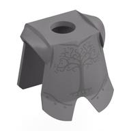 Lego Minifig Neckwear Armor Breastplate with Leg Protection with Dark Silver Tree print / Flat Silver