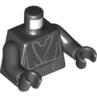 Lego Torso Layered Shirt, Waist Sash with Pocket Print, Black Arms, Black Hands / Black