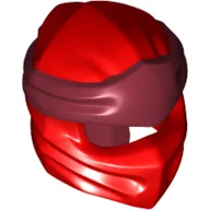 Wrap with Long Back Knot, Dark Red Band Pattern / Red