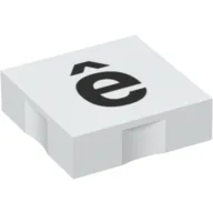 Duplo Tile 2 x 2 with Lowercase 'ê' Print / White