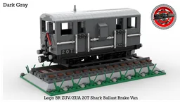 Lego BR ZUV/ZUA Shark Ballast Brake Van (1:48 Scale) (Dark Gray)
