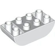 Duplo Brick 2 x 4 Curved Bottom / White
