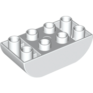 Lego Duplo Brick 2 x 4 Curved Bottom / White
