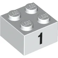 Brick 2 x 2 with Black "1" Print