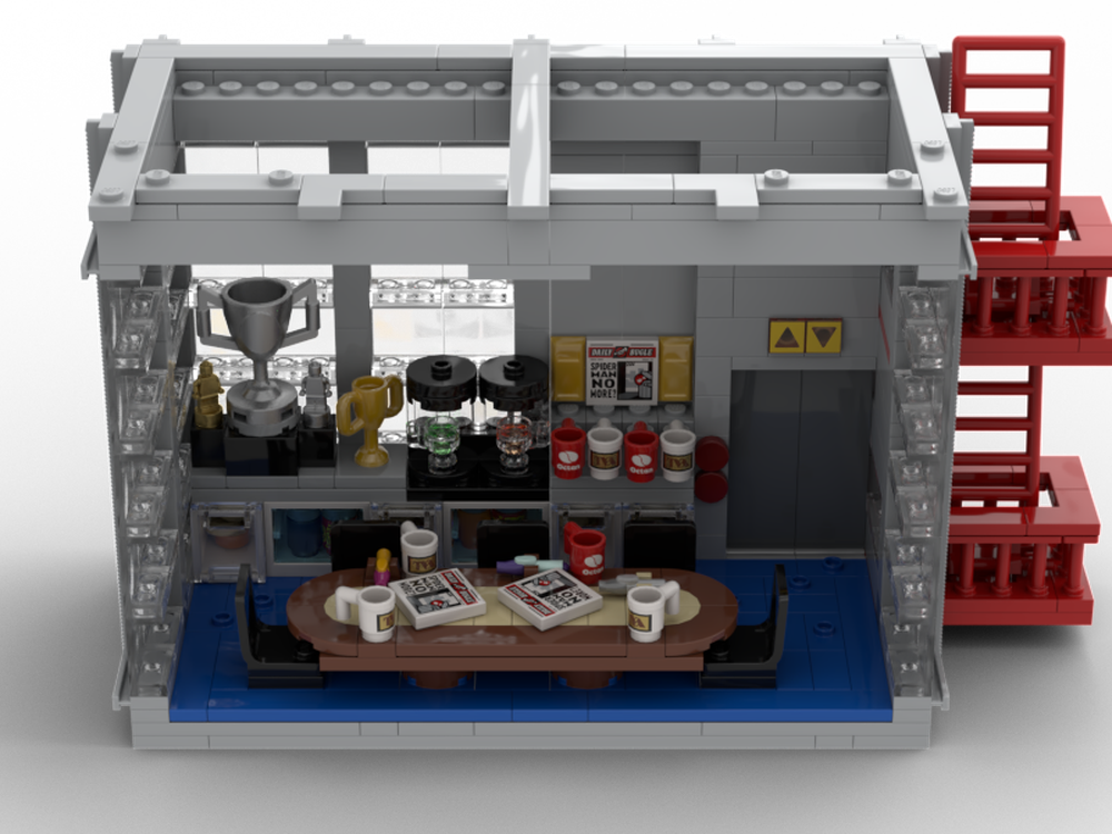 Lego daily bugle meeting room mod( empty daily bugle floor required to make this)