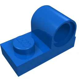 Plate Special 1 x 2 with Pin Hole on Top / Blue