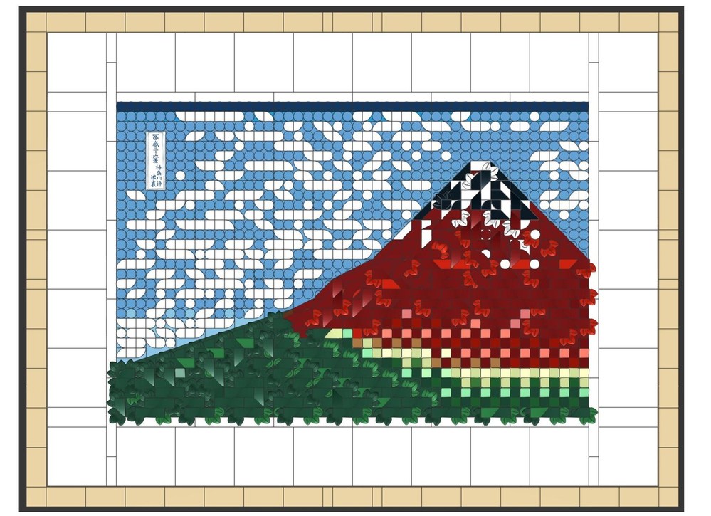 Lego Red Fuji 凱風快晴 - Katsushika Hokusai reproduction
