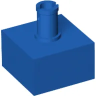 Brick Special 2 x 2 No Studs, Top Pin / Blue