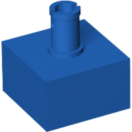 Lego Brick Special 2 x 2 No Studs, Top Pin / Blue