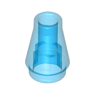 Lego Cone 1 x 1 [No Top Groove] / Trans-Dark Blue