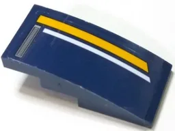 Slope, Curved 4 x 2 with Vents and Orange and White Stripes Pattern Model Left Side (Sticker) - Set 60151