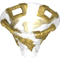 Cone Reverse with 4 Handles, Spinner, with Marbled Pearl Gold Pattern / Trans-Clear