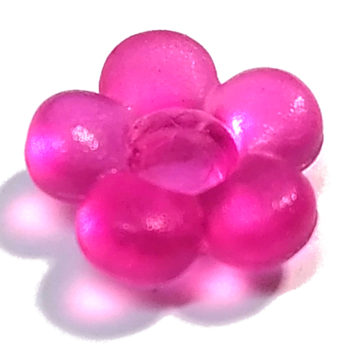 Lego Clikits Icon, Flower 2 x 2 Small, 5 Petals with Pin [Frosted] / Trans-Dark Pink