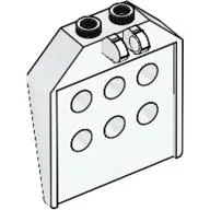 Hinge Panel 1 x 4 x 3 2/3 with 6 holes, 2 studs on top, Locking 2 Fingers / White
