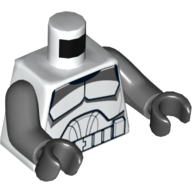 Lego Torso Armour with Dark Bluish Gray Details Print (Clone Trooper), Dark Bluish Gray Arms, Black Hands / White
