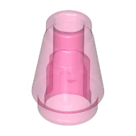 Cone 1 x 1 [Top Groove] / Trans-Dark Pink