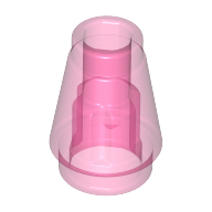 Lego Cone 1 x 1 [Top Groove] / Trans-Dark Pink