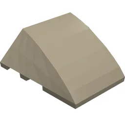 Brick Wedged, Curved 4 x 3 No Studs [Plain] / Dark Tan