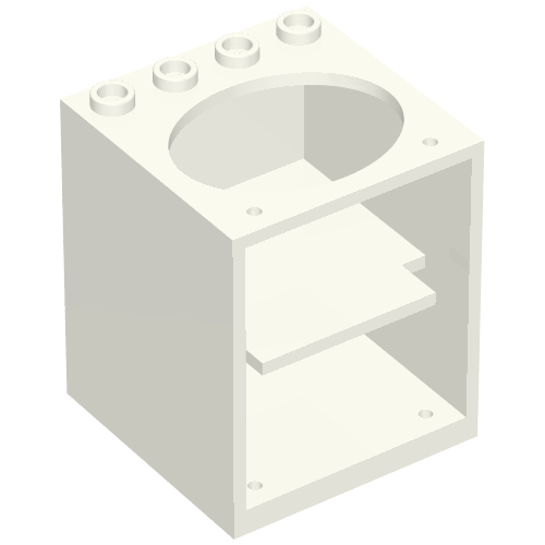 Lego Belville, Cupboard 4 x 4 x 4 with Elliptical Hole for Sink / White