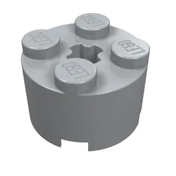 Brick Round 2 x 2 with Axle Hole / Light Bluish Gray